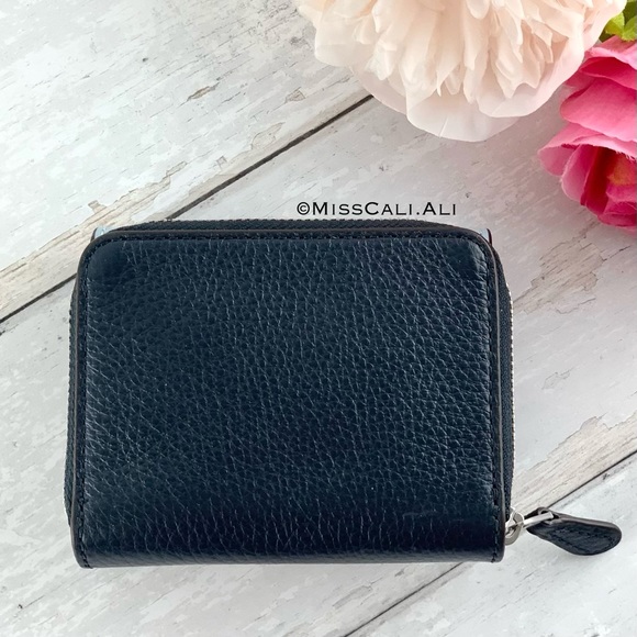 NWT COACH Small Trifold Wallet In Colorblock With Stripe Twilight Blue - Picture 9 of 15